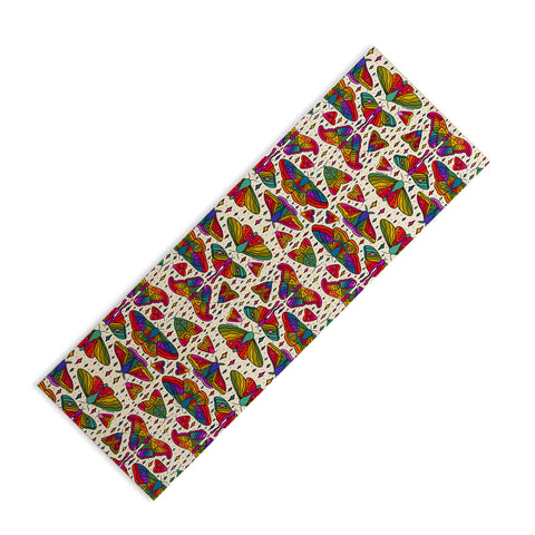 Doodle By Meg Rainbow Moth Print Yoga Mat