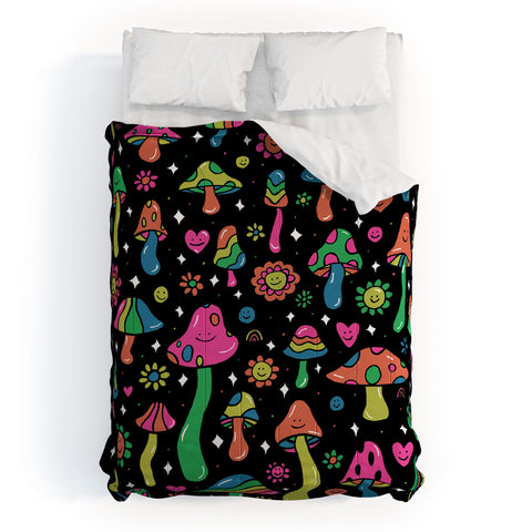 Doodle By Meg Rainbow Mushrooms Comforter