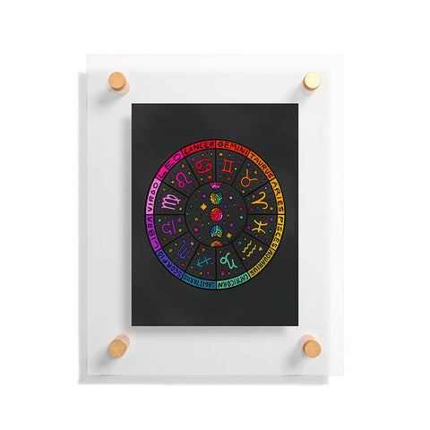 Doodle By Meg Rainbow Zodiac Wheel Floating Acrylic Print