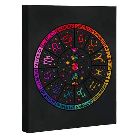 Doodle By Meg Rainbow Zodiac Wheel Art Canvas