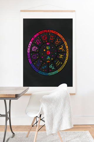 Doodle By Meg Rainbow Zodiac Wheel Art Print And Hanger