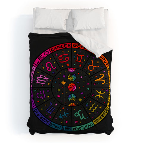 Doodle By Meg Rainbow Zodiac Wheel Comforter