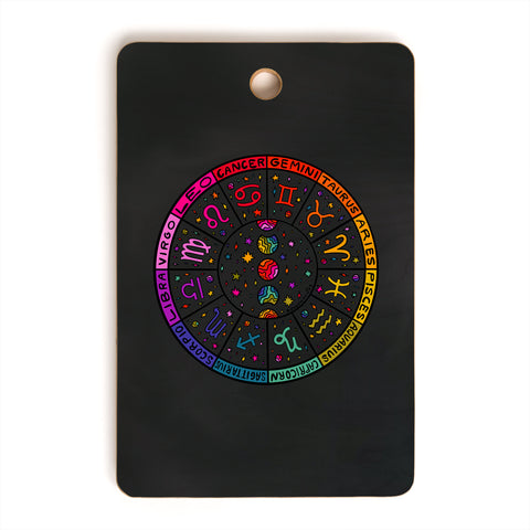 Doodle By Meg Rainbow Zodiac Wheel Cutting Board Rectangle