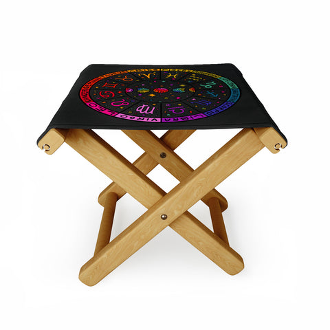 Doodle By Meg Rainbow Zodiac Wheel Folding Stool