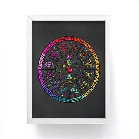 Doodle By Meg Rainbow Zodiac Wheel Framed Mini Art Print