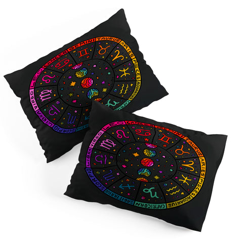 Doodle By Meg Rainbow Zodiac Wheel Pillow Shams