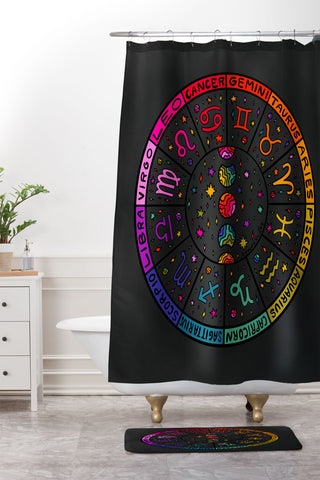Doodle By Meg Rainbow Zodiac Wheel Shower Curtain And Mat