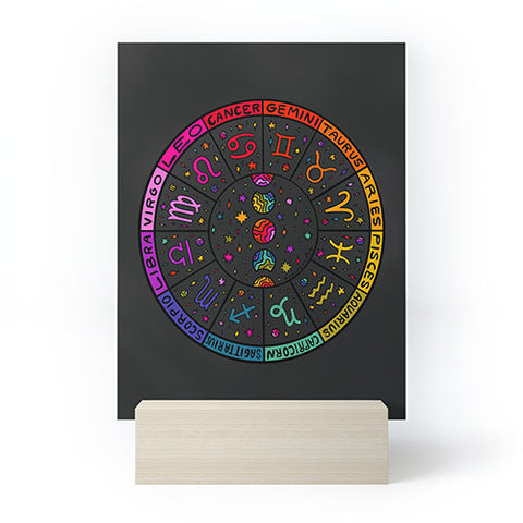 Doodle By Meg Rainbow Zodiac Wheel Mini Art Print