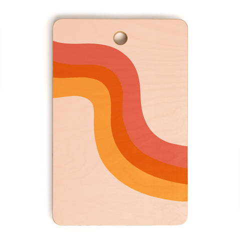 Doodle By Meg Retro Rainbow Stripes Cutting Board Rectangle