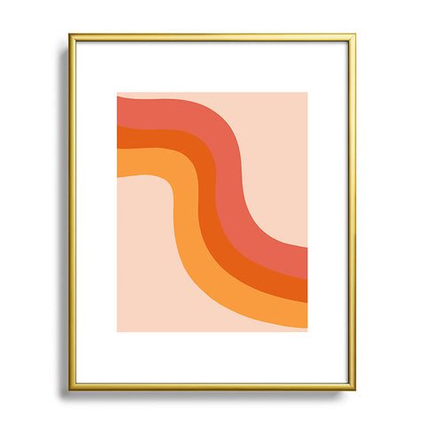 Doodle By Meg Retro Rainbow Stripes Metal Framed Art Print