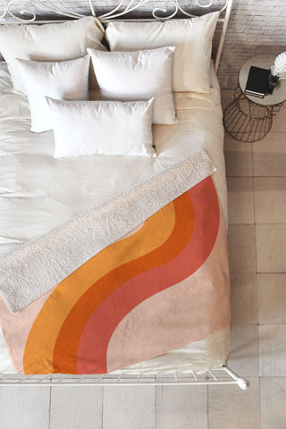 Doodle By Meg Retro Rainbow Stripes Fleece Throw Blanket