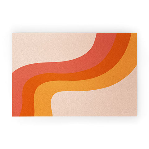 Doodle By Meg Retro Rainbow Stripes Welcome Mat