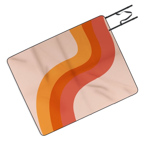 Doodle By Meg Retro Rainbow Stripes Picnic Blanket
