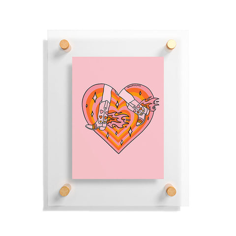 Doodle By Meg Running Cowgirl Floating Acrylic Print