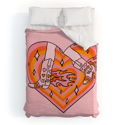 Doodle By Meg Running Cowgirl Duvet Cover