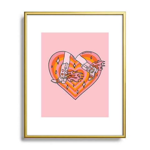 Doodle By Meg Running Cowgirl Metal Framed Art Print