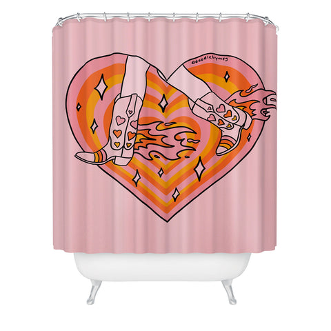 Doodle By Meg Running Cowgirl Shower Curtain