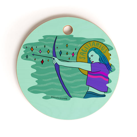 Doodle By Meg Sagittarius Babe Cutting Board Round