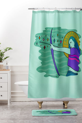 Doodle By Meg Sagittarius Babe Shower Curtain And Mat