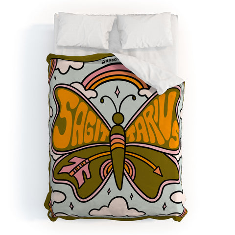 Doodle By Meg Sagittarius Butterfly Duvet Cover
