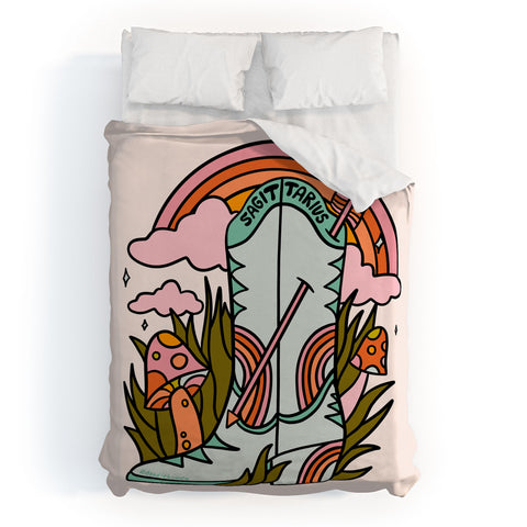 Doodle By Meg Sagittarius Cowboy Boot Duvet Cover