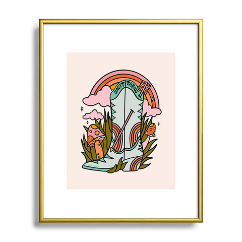 Doodle By Meg Sagittarius Cowboy Boot Metal Framed Art Print