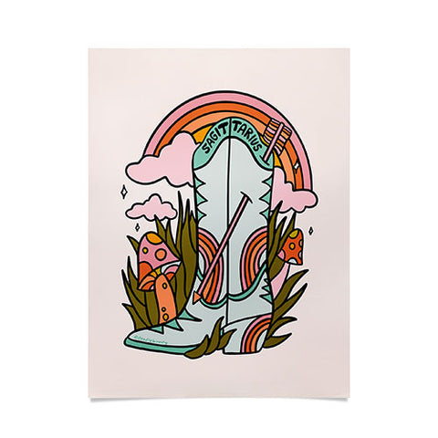 Doodle By Meg Sagittarius Cowboy Boot Poster