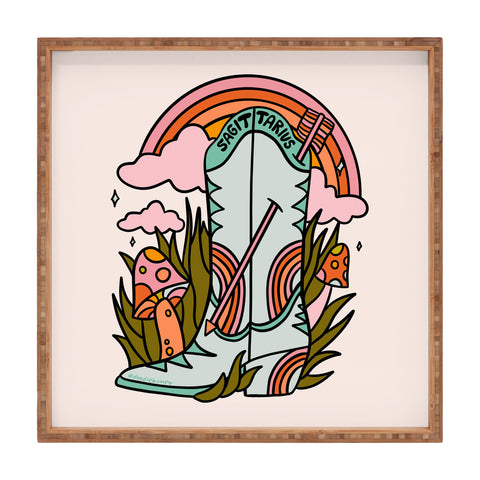 Doodle By Meg Sagittarius Cowboy Boot Square Tray