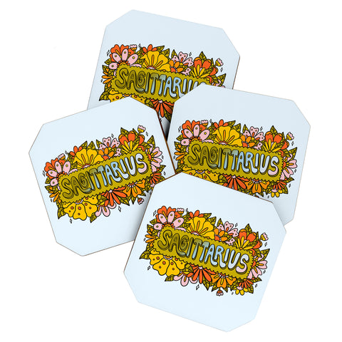 Doodle By Meg Sagittarius Flowers Coaster Set