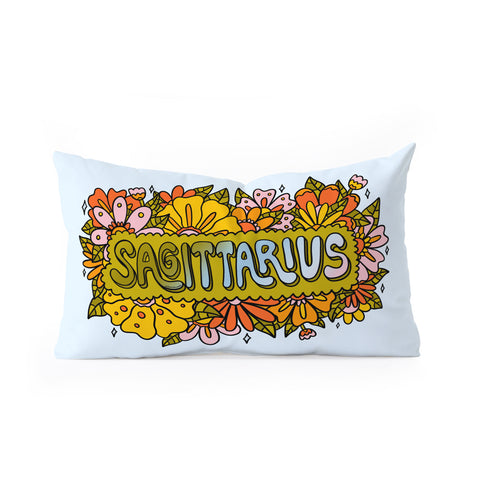 Doodle By Meg Sagittarius Flowers Oblong Throw Pillow