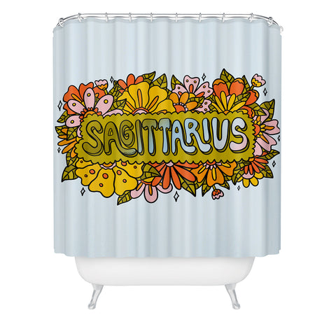 Doodle By Meg Sagittarius Flowers Shower Curtain