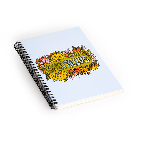 Doodle By Meg Sagittarius Flowers Spiral Notebook