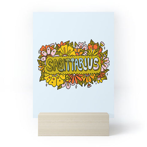 Doodle By Meg Sagittarius Flowers Mini Art Print