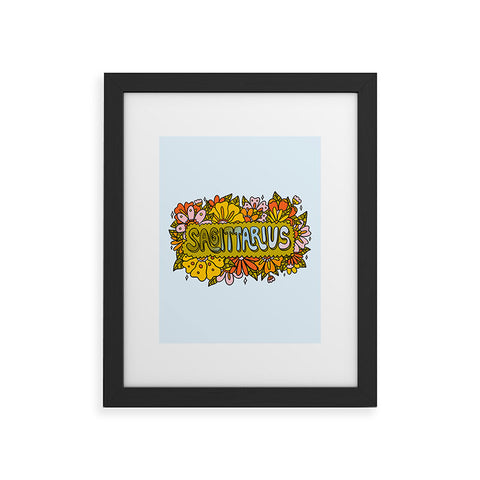 Doodle By Meg Sagittarius Flowers Framed Art Print