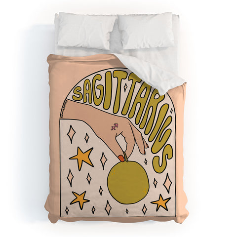 Doodle By Meg Sagittarius Guava Duvet Cover