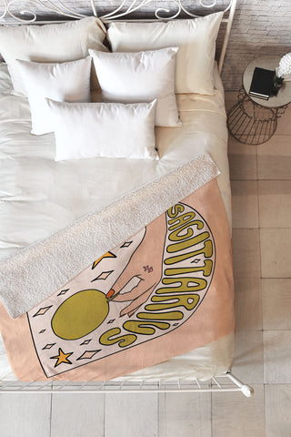 Doodle By Meg Sagittarius Guava Fleece Throw Blanket