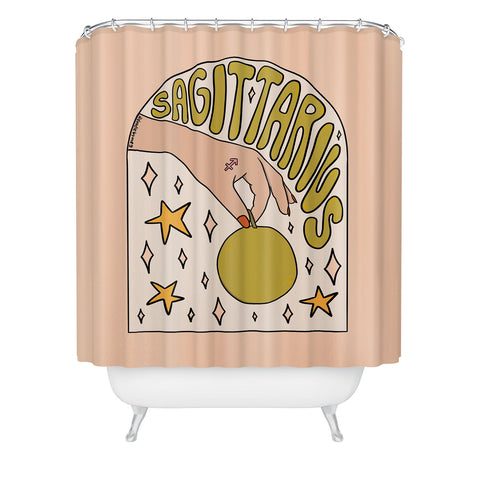 Doodle By Meg Sagittarius Guava Shower Curtain