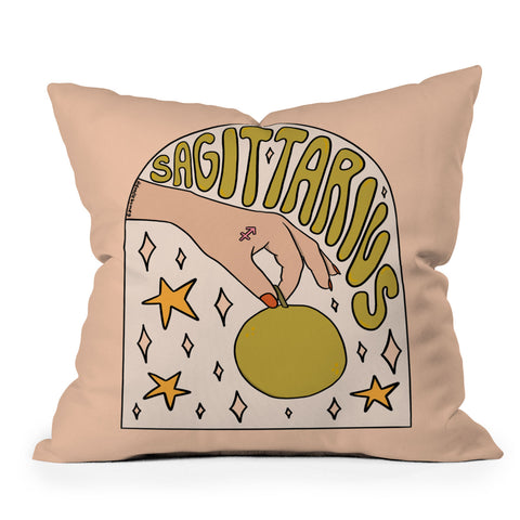 Doodle By Meg Sagittarius Guava Throw Pillow