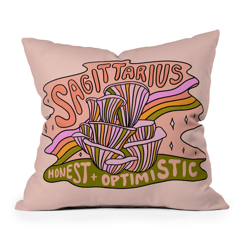 Doodle By Meg Sagittarius Mushroom Throw Pillow