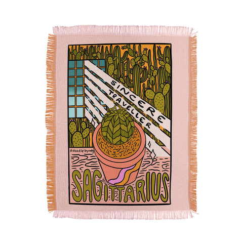 Doodle By Meg Sagittarius Plant Throw Blanket
