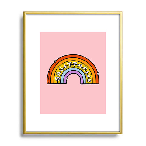Doodle By Meg Sagittarius Rainbow Metal Framed Art Print