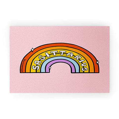 Doodle By Meg Sagittarius Rainbow Welcome Mat