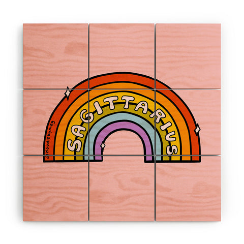 Doodle By Meg Sagittarius Rainbow Wood Wall Mural