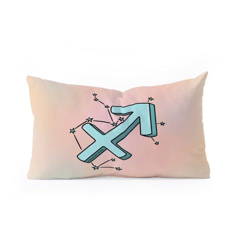 Doodle By Meg Sagittarius Symbol Oblong Throw Pillow