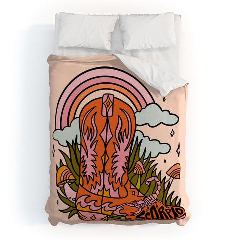 Doodle By Meg Scorpio Cowboy Boot Duvet Cover