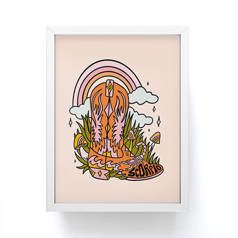 Doodle By Meg Scorpio Cowboy Boot Framed Mini Art Print