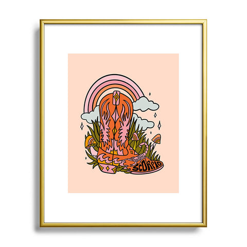 Doodle By Meg Scorpio Cowboy Boot Metal Framed Art Print