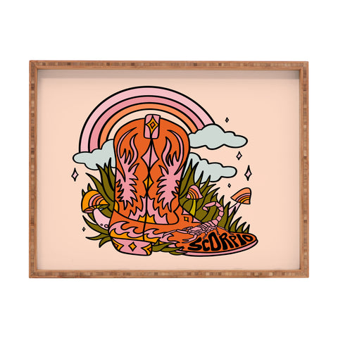 Doodle By Meg Scorpio Cowboy Boot Rectangular Tray