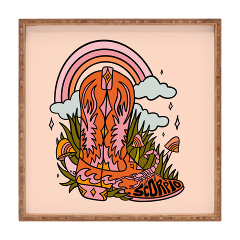 Doodle By Meg Scorpio Cowboy Boot Square Tray