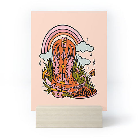 Doodle By Meg Scorpio Cowboy Boot Mini Art Print
